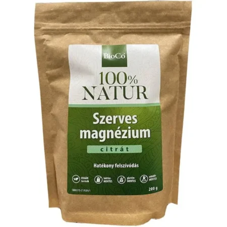 BioCo 100% NATUR Szerves Magnézium Citrát por – 200g