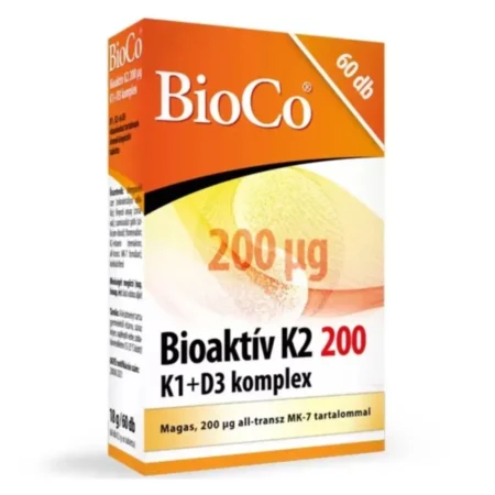 BioCo Bioaktív K2 200µg K1+D3 komplex tabletta – 60db