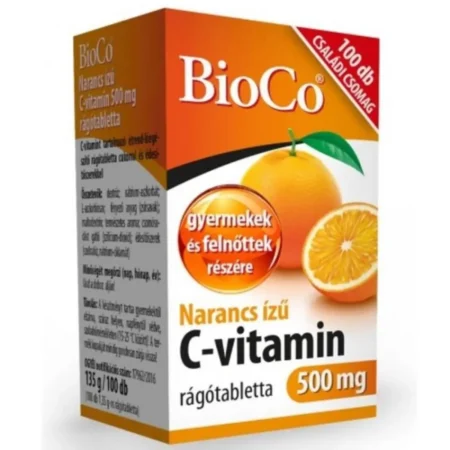 BioCo C-vitamin 500mg narancs ízű rágótabletta – 100db