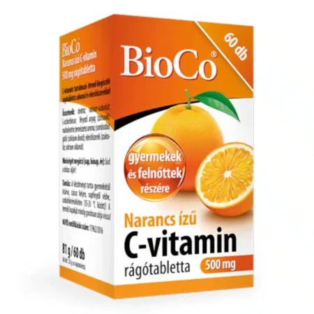 BioCo C-vitamin 500mg narancs ízű rágótabletta – 60db