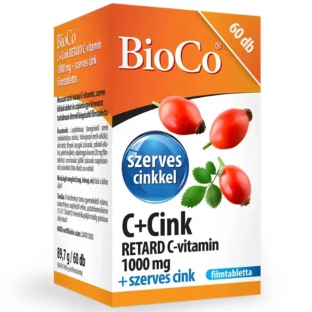 BioCo C+Cink Retard C-vitamin 1000mg + szerves Cink filmtabletta – 60db