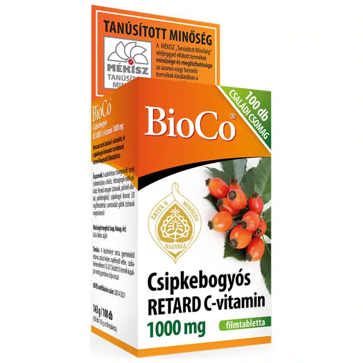 BioCo Csipkebogyós Retard C-vitamin 1000mg tabletta Családi csomag – 100db