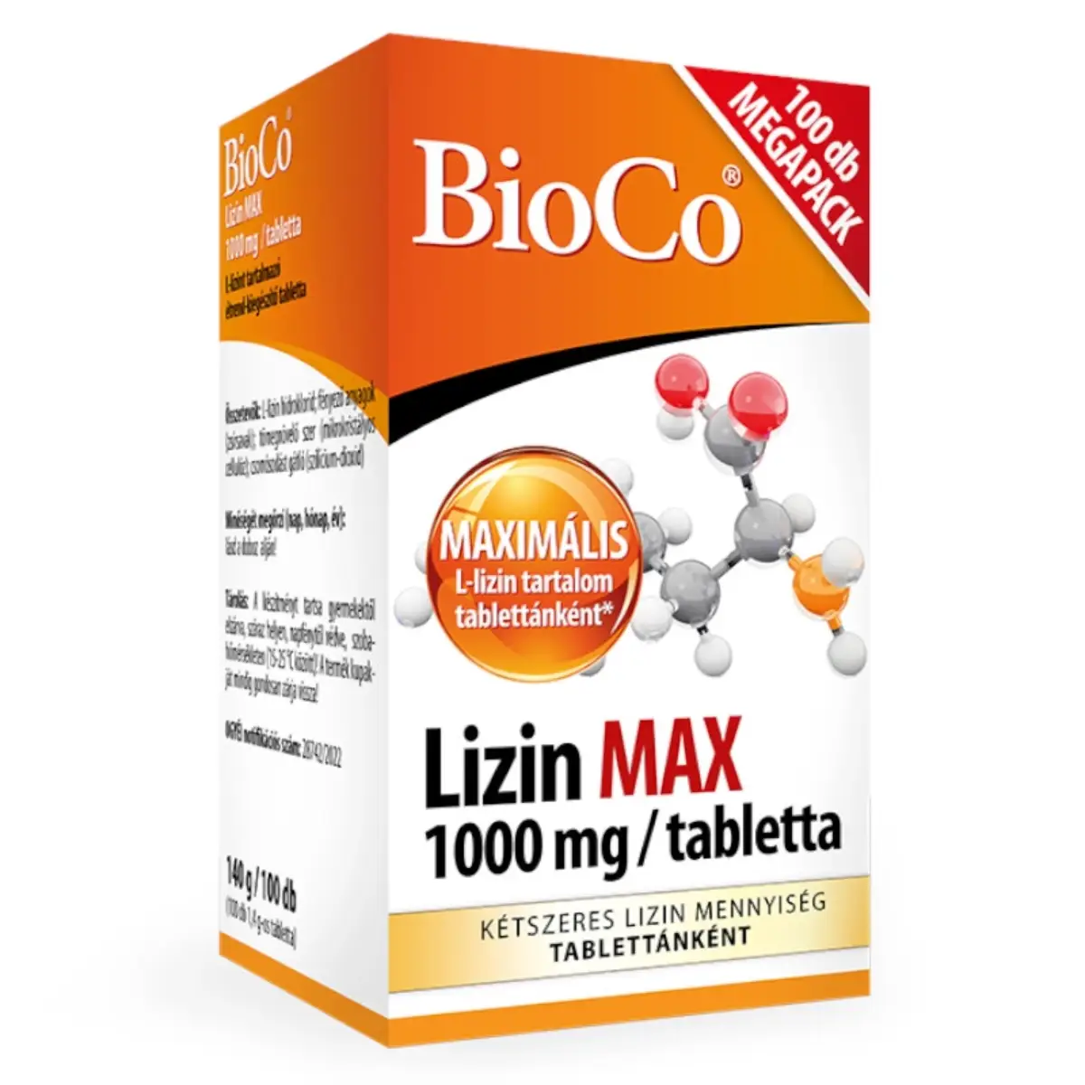 BioCo Lizin MAX 1000mg tabletta Megapack – 100db