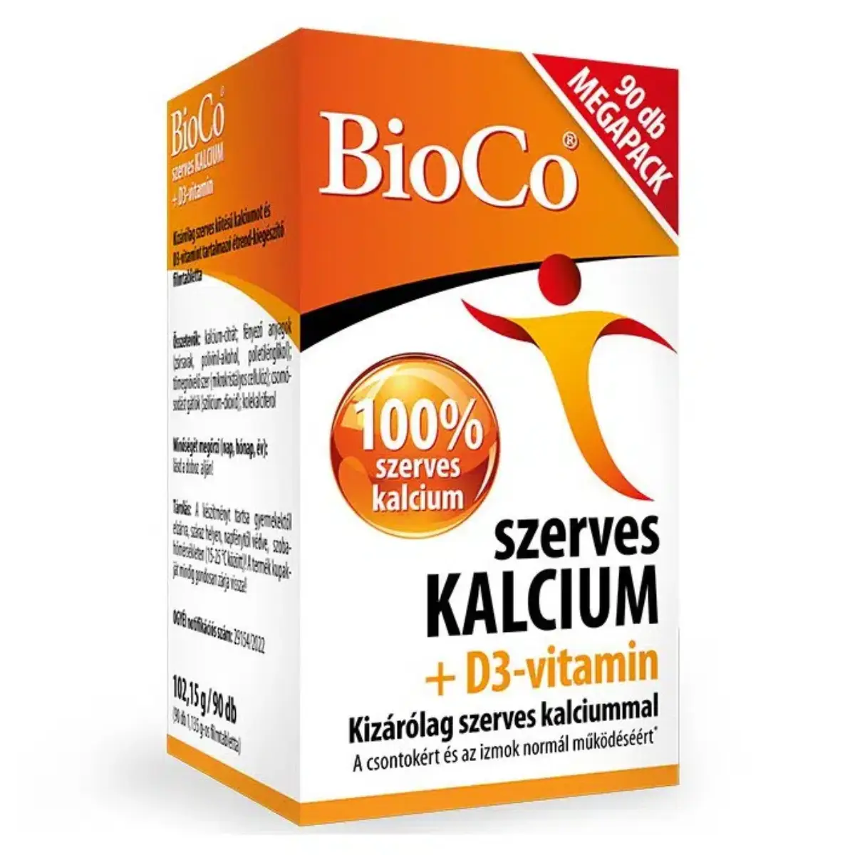 BioCo Szerves Kalcium + D3-vitamin filmtabletta – 90db