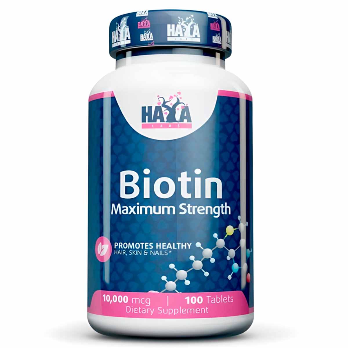 HAYA LABS – Biotin Maximum Strength 10 000 mcg. / 100 adag