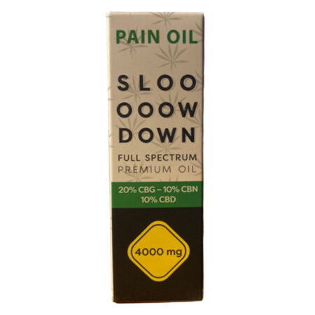 SLOW DOWN FULL SPECTRUM PREMIUM OLAJ PAIN OIL - 4000mg 20% CBG – 10% CBN – 10% CBD TARTALOM
