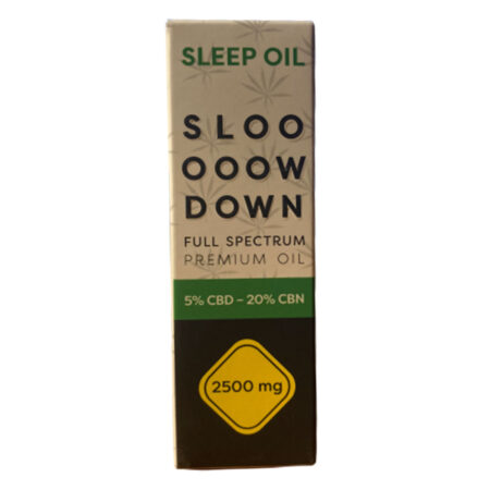 SLOW DOWN FULL SPECTRUM PREMIUM OLAJ SLEEP OIL -2500mg - 5% CBD – 20% CBN TARTALOM
